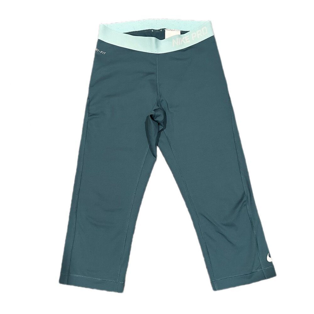 Nike Pro Dri-Fit Small Teal Crop Legging
